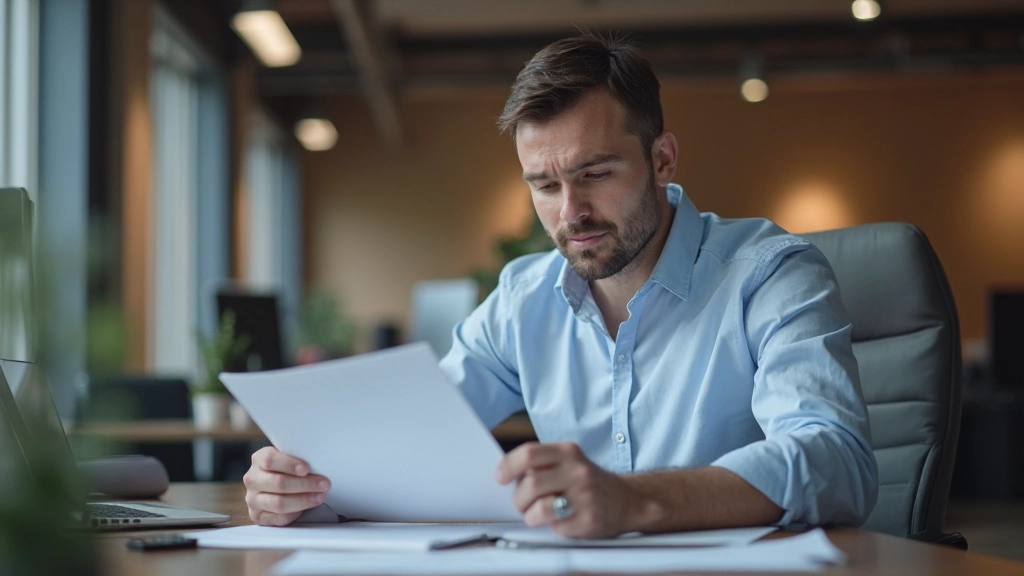 Professionele man die zijn persoonlijke merkstrategie plant met aantekeningen