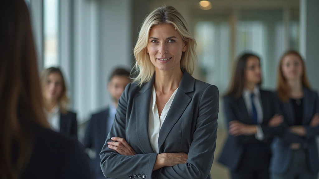 Vrouwelijke consultant die tijdens presentatie haar expertise demonstreert